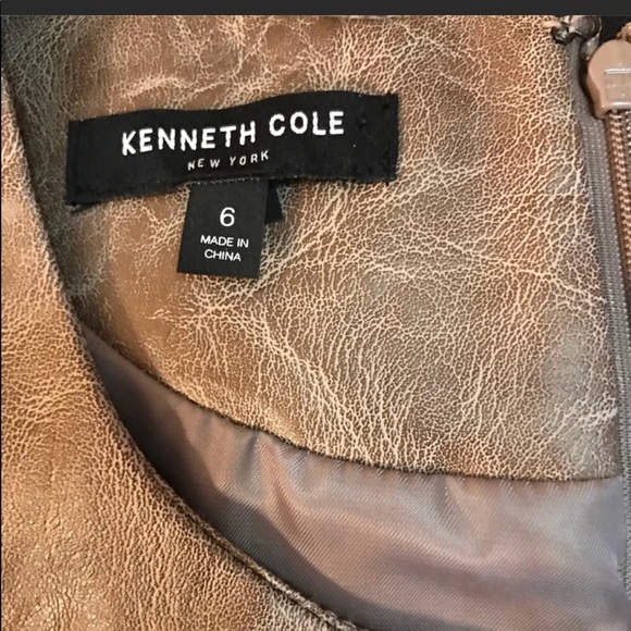 Kenneth Cole Sleeveless Faux leather Wrap Dress - Picture 8 of 8